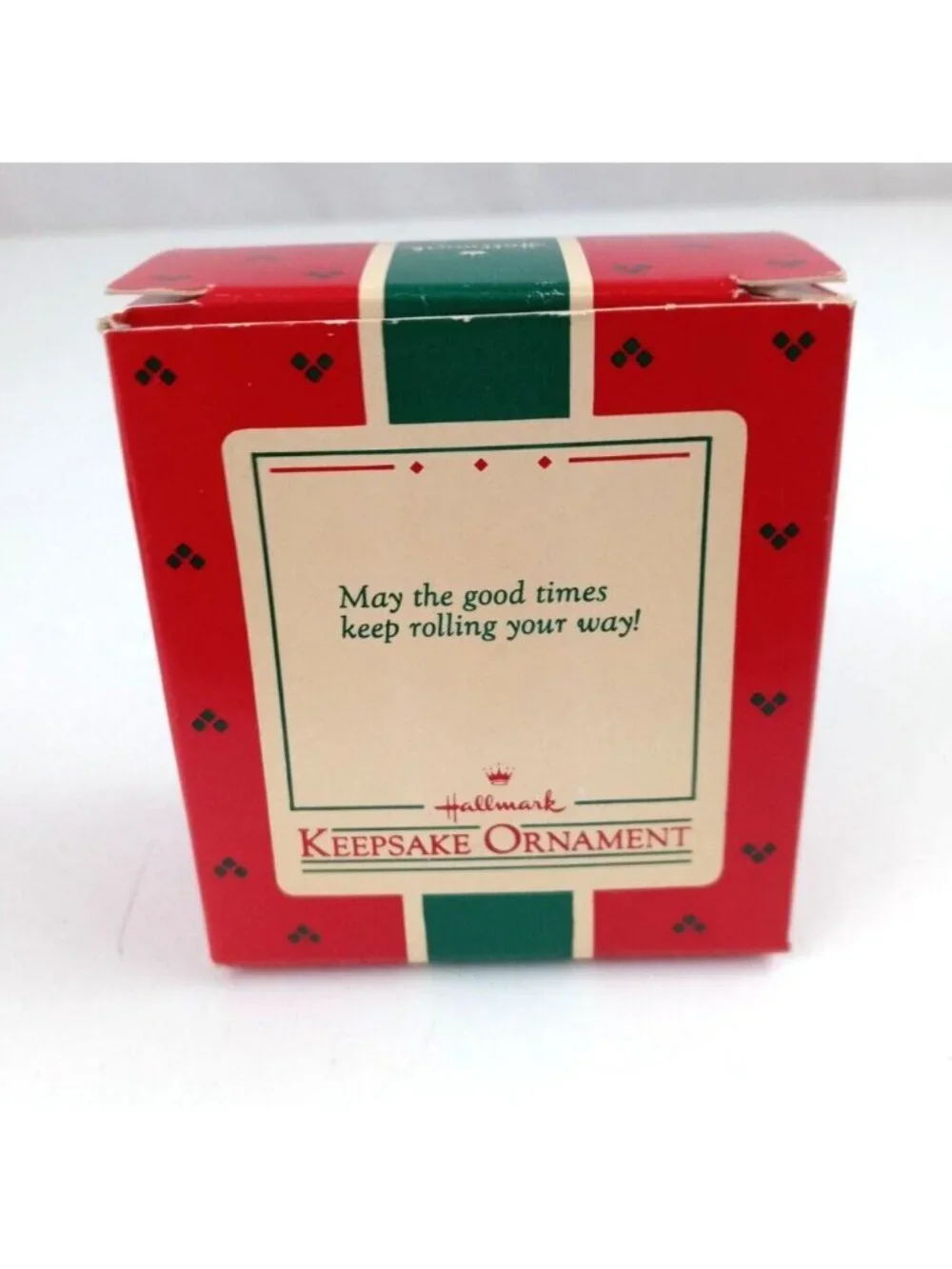 Vintage 1985 Hallmark Keepsake Ornament Flocked Fuzzy Skateboard Raccoon IOB